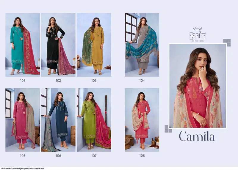 Camila By Esaira Cotton Cambric Printed Dress Material Wholesale In India